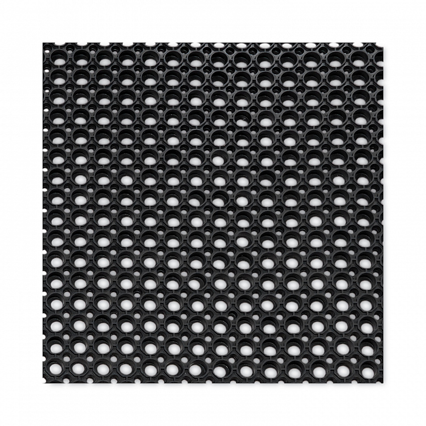Safewalk-Light Wet/Oily Floor Anti-Fatigue Drainage Mats, 0.5" Thick, 36" x 10 ft, Black Perforated Surface (WSCT31BK)