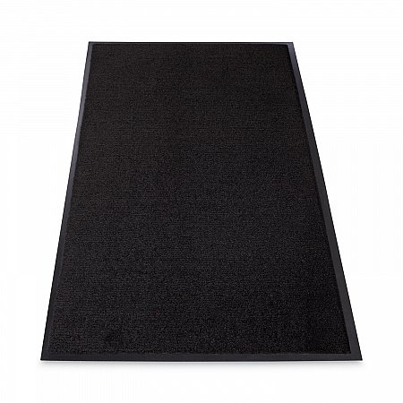 Rely-On Olefin Indoor Wiper Mat, Rectangular, Black Cut Pile Surface, 48