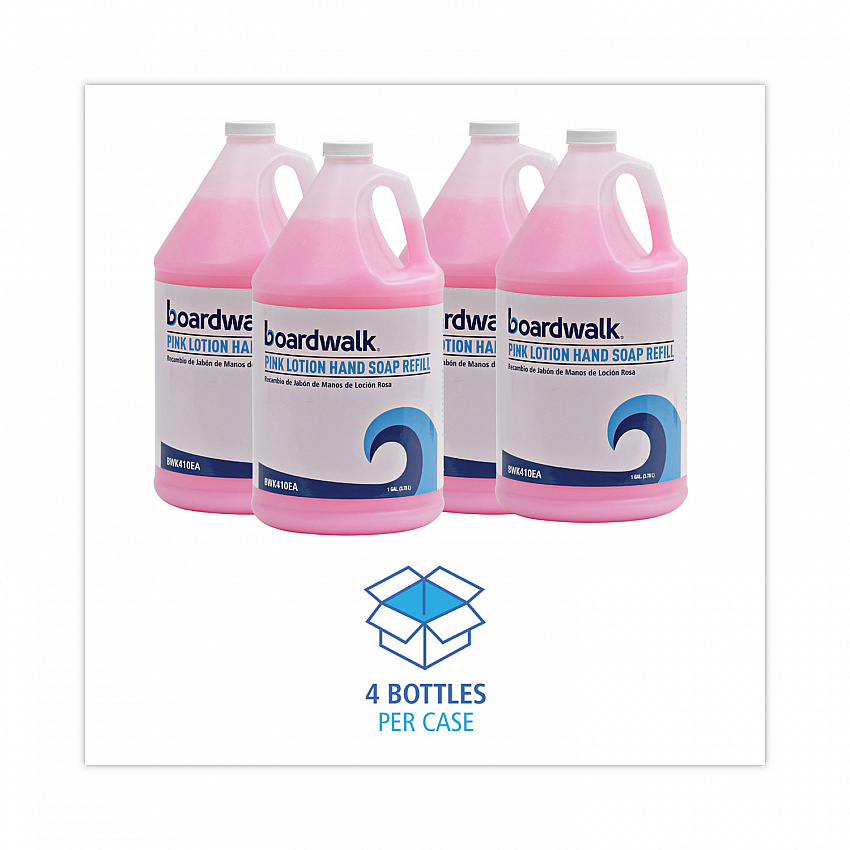 Mild Cleansing Pink Lotion Hand Soap Refill, Cherry Scent, 1 gal Bottle, 4/Carton (410CT)