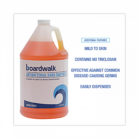 Antibacterial Liquid Soap Refill, Clean Scent, 1 gal Bottle, 4/Carton (430CT)