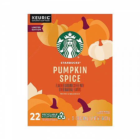 Pumpkin Spice Coffee, K-Cups, 22/Box, 4 Boxes/Carton (12412028CT)