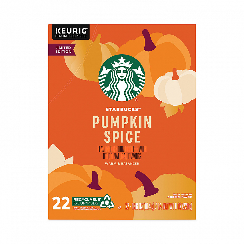 Pumpkin Spice Coffee, K-Cups, 22/Box, 4 Boxes/Carton (12412028CT)