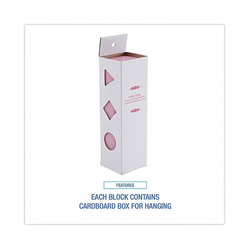 Deodorizing Para Wall Blocks, 24 oz, Pink, Cherry, 6/Box (W24)
