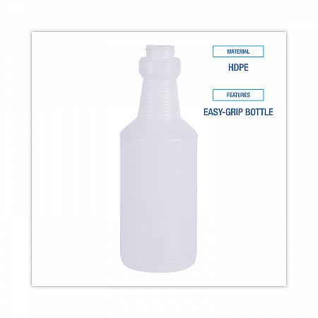 Easy-Grip Plastic Spray Bottle, 16 oz, Clear, 24/Carton (00016)