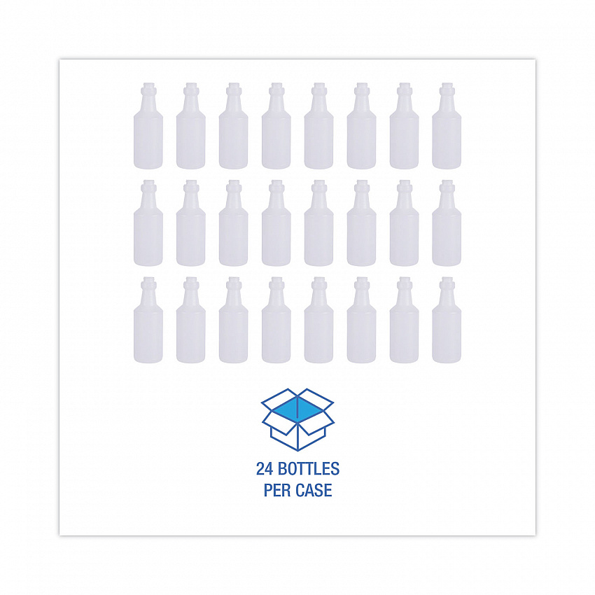 Easy-Grip Plastic Spray Bottle, 16 oz, Clear, 24/Carton (00016)