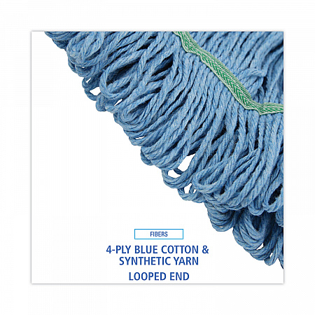 Super Loop Wet Mop Head, Cotton/Synthetic Fiber, 1