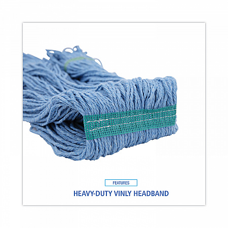 Super Loop Wet Mop Head, Cotton/Synthetic Fiber, 1