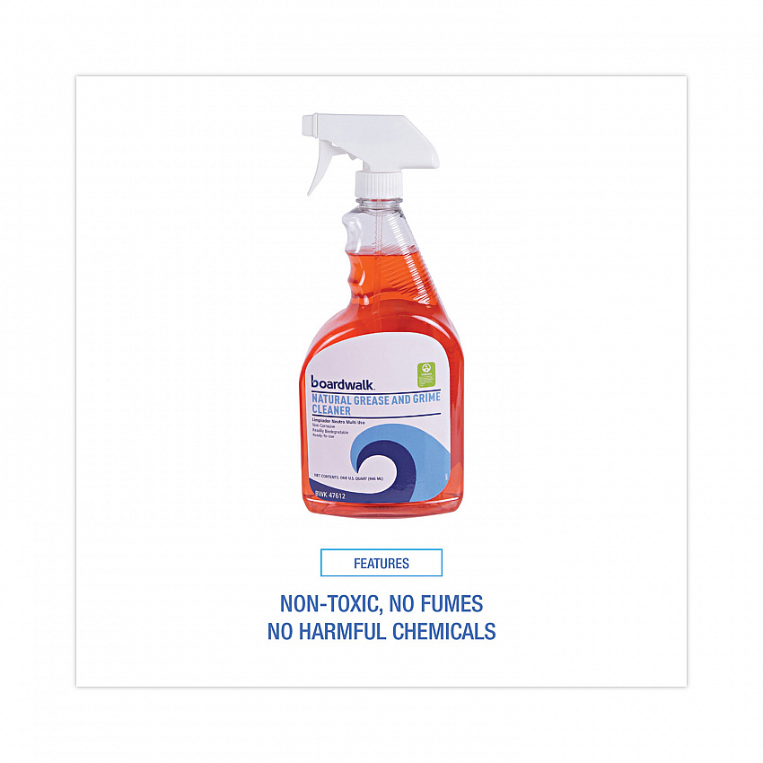 Natural Grease and Grime Cleaner, 32 oz Spray Bottle, 12/Carton (47612)