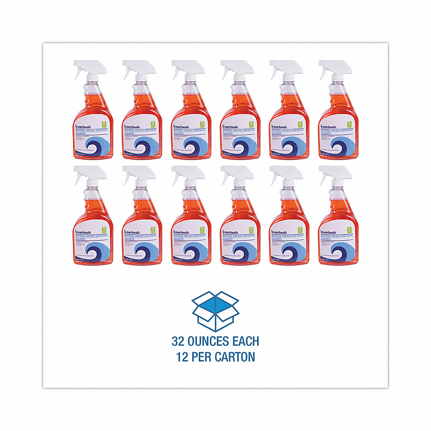 Natural Grease and Grime Cleaner, 32 oz Spray Bottle, 12/Carton (47612)