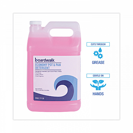 Industrial Strength Pot and Pan Hand Dishwashing Detergent, Herbal Scent, 1 gal Bottle, 4/Carton (77128)