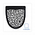 Disposable Urinal Floor Mat 2.0, Shield-Shaped, Black/White Slip-Resistant Surface, 17.5