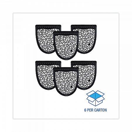 Disposable Urinal Floor Mat 2.0, Shield-Shaped, Black/White Slip-Resistant Surface, 17.5