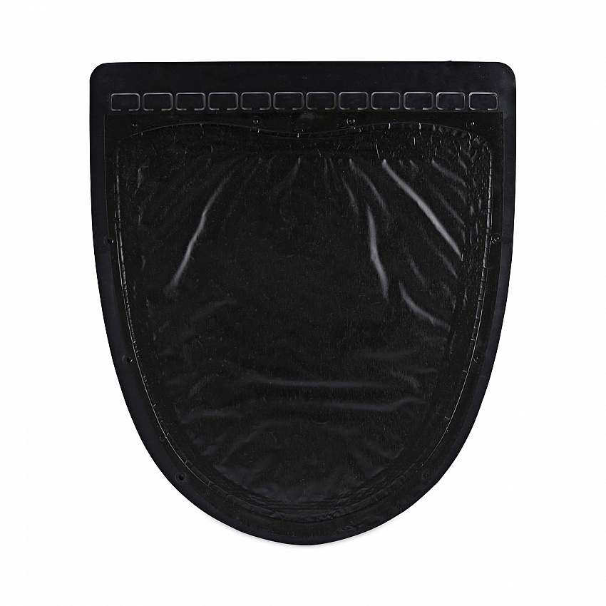 Disposable Urinal Floor Mat 2.0, Shield-Shaped, Black/White Slip-Resistant Surface, 17.5" x 20", 6/Carton (UMBW)