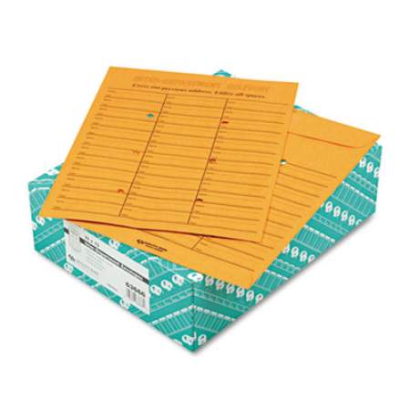 Quality Park Brown Kraft Redi-Tac Box-Style Interoffice Envelope, #97, Two-Sided Three-Column Format, 10 x 13, Brown Kraft, 100/Box (63666)