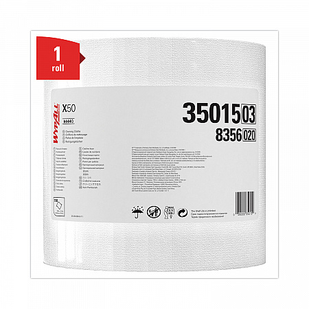 X50 Cloths, Jumbo Roll, 13.4 x 9.8, White, 1,100/Roll (35015)