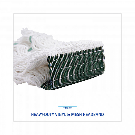 Saddleback Loop End Rayon Mop Head, Rayon, Medium, 14 oz, White, Dozen (SP200M14DZ)