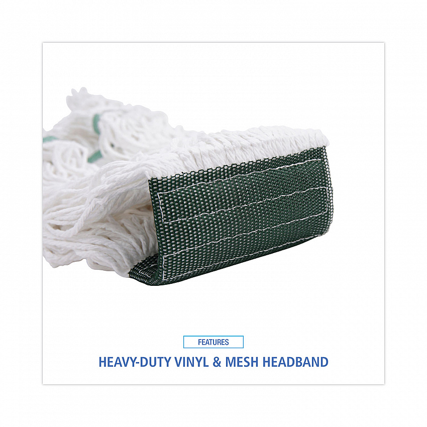 Saddleback Loop End Rayon Mop Head, Rayon, Medium, 14 oz, White, Dozen (SP200M14DZ)