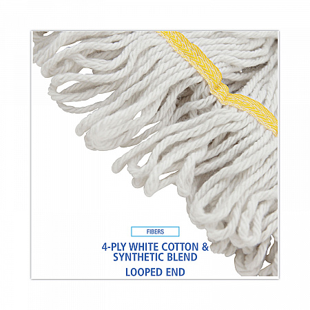 Super Loop Wet Mop Head, Cotton/Synthetic Fiber, 5
