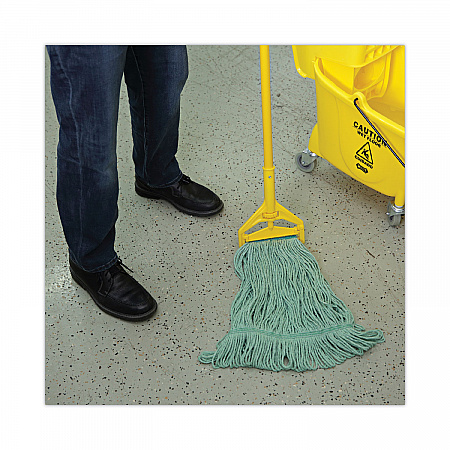 Narrowband Looped-End Mop Head, Premium Standard Head, Cotton/Rayon Fiber, Medium, Green, 12/Carton (502GNNB)