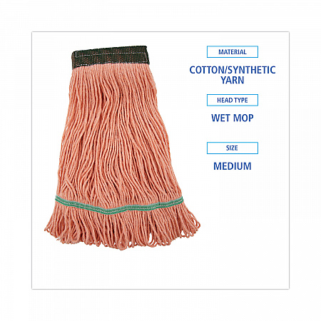 Super Loop Wet Mop Head, Cotton/Synthetic Fiber, 5