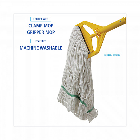Narrowband Looped-End Mop Head, Premium Standard Head, Cotton/Rayon /Synthetic Fiber, Medium, White (502WHNB)