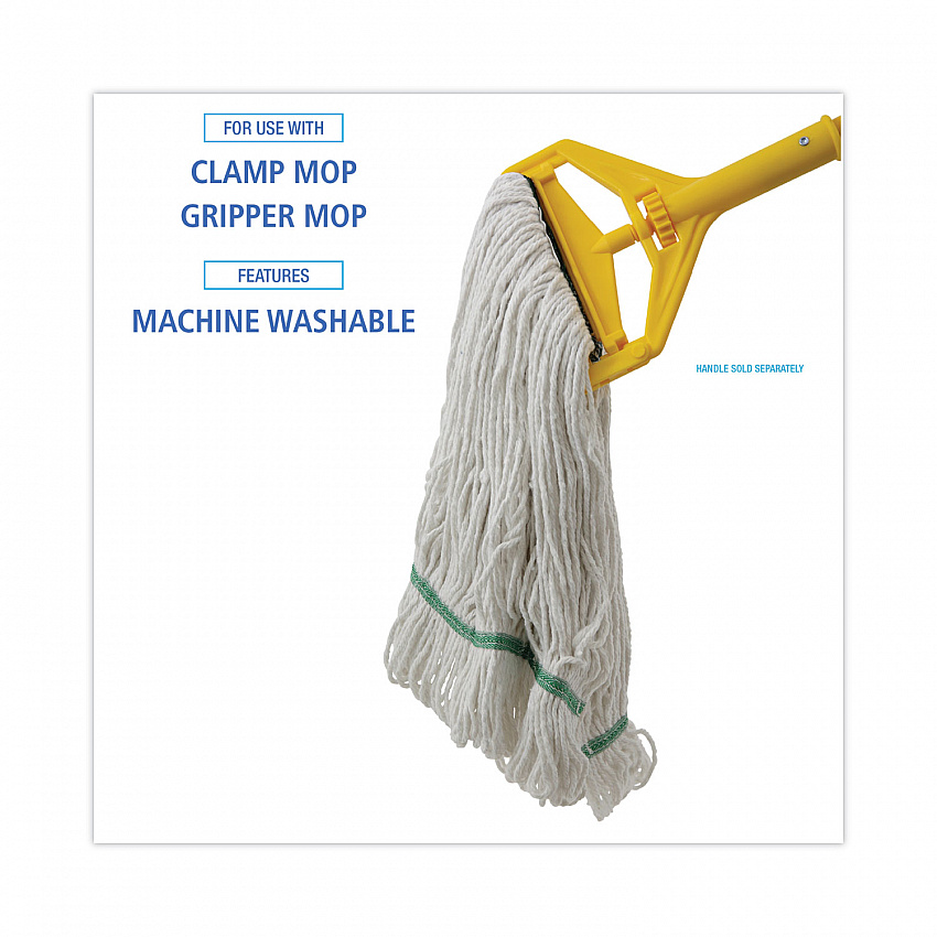 Narrowband Looped-End Mop Head, Premium Standard Head, Cotton/Rayon /Synthetic Fiber, Medium, White (502WHNB)