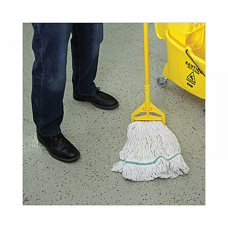 Narrowband Looped-End Mop Head, Premium Standard Head, Cotton/Rayon /Synthetic Fiber, Medium, White (502WHNB)