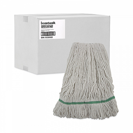 Narrowband Looped-End Mop Head, Premium Standard Head, Cotton/Rayon /Synthetic Fiber, Medium, White (502WHNB)