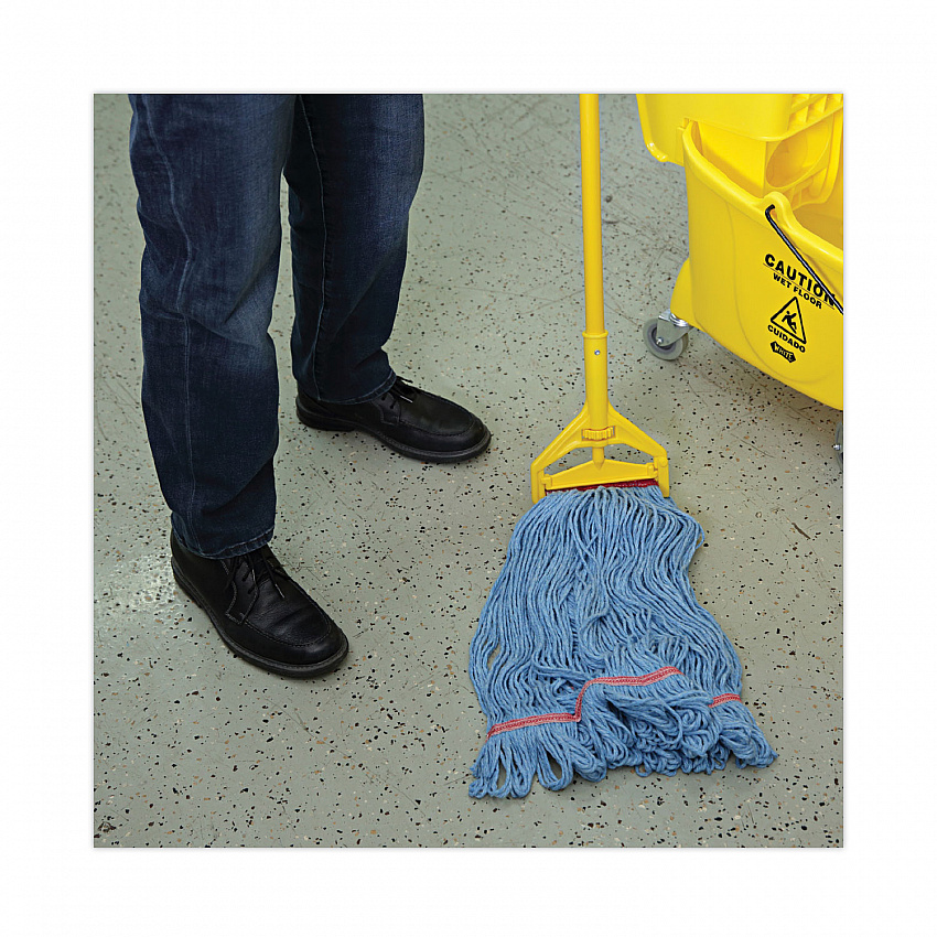 Super Loop Wet Mop Head, Cotton/Synthetic Fiber, 1" Headband, Large Size, Blue, 12/Carton (503BLNB)