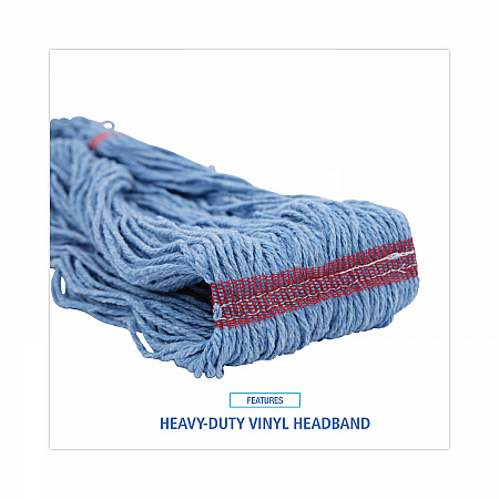 Super Loop Wet Mop Head, Cotton/Synthetic Fiber, 1