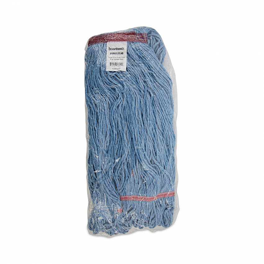 Super Loop Wet Mop Head, Cotton/Synthetic Fiber, 1" Headband, Large Size, Blue, 12/Carton (503BLNB)