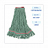 Narrowband Looped-End Mop Head, Premium Standard Head, Cotton/Rayon/Synthetic Fiber, Large, Green (503GNNB)
