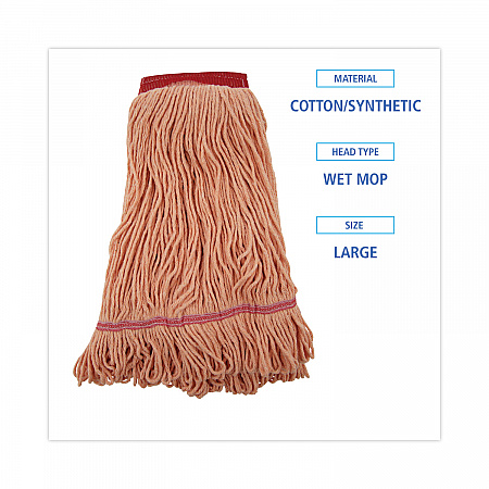 Super Loop Wet Mop Head, Cotton/Synthetic Fiber, 5