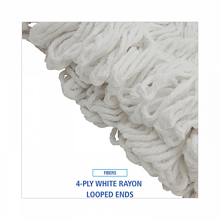 Mop Head, Pro Loop Web/Tailband, Premium Saddleback Head, Rayon, 24 oz., White, 12/Carton (524R)