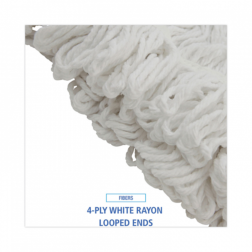 Mop Head, Pro Loop Web/Tailband, Premium Saddleback Head, Rayon, 24 oz., White, 12/Carton (524R)
