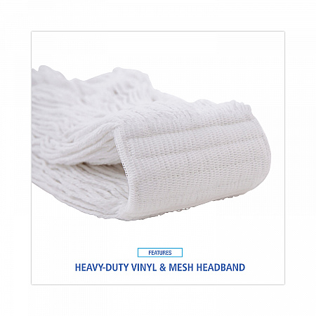 Mop Head, Pro Loop Web/Tailband, Premium Saddleback Head, Rayon, 24 oz., White, 12/Carton (524R)