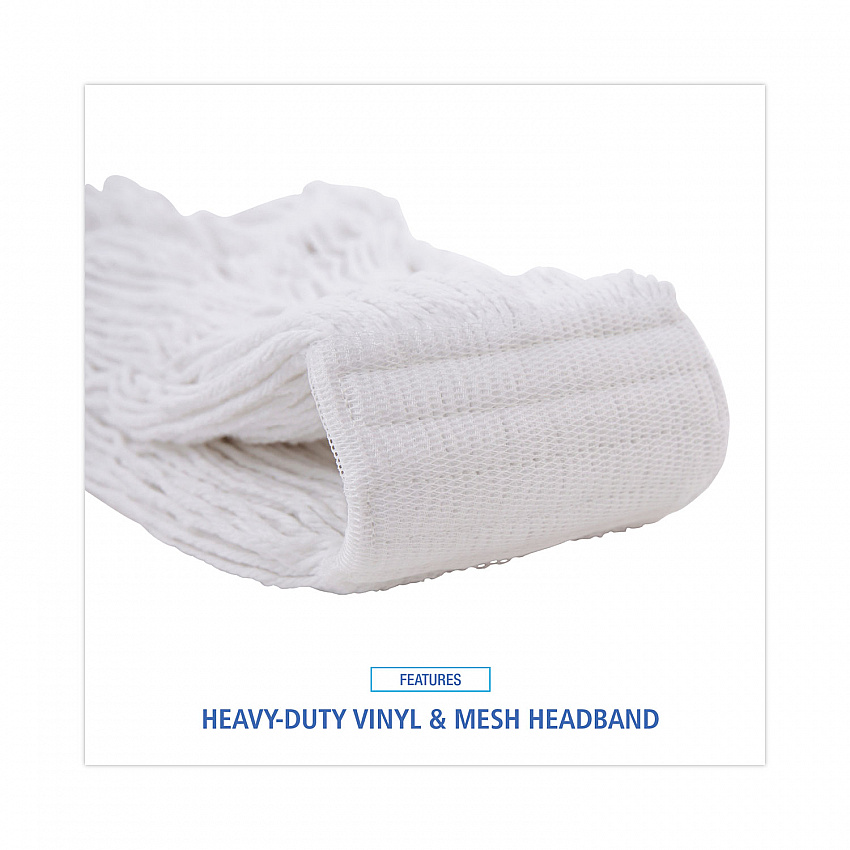 Mop Head, Pro Loop Web/Tailband, Premium Saddleback Head, Rayon, 24 oz., White, 12/Carton (524R)
