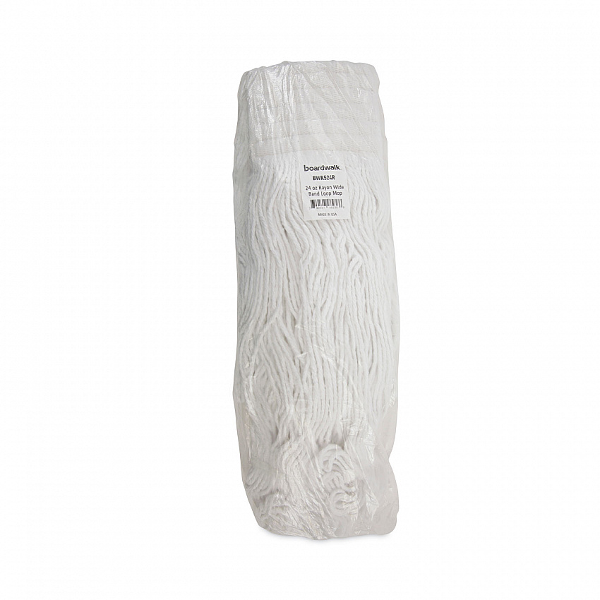 Mop Head, Pro Loop Web/Tailband, Premium Saddleback Head, Rayon, 24 oz., White, 12/Carton (524R)
