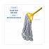 Floor Finish Mop Head, Narrow, Rayon/Polyester, Medium, White/Blue Stripes, 12/Carton (542CT)