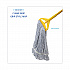 Floor Finish Mop Head, Narrow, Rayon/Polyester, Large, White/Blue Stripes, 12/Carton (543CT)
