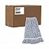 Floor Finish Mop Head, Narrow, Rayon/Polyester, Large, White/Blue Stripes, 12/Carton (543CT)