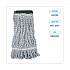 Floor Finish Mop Head, Wide, Rayon/Polyester, Medium, White/Blue Stripes, 12/Carton (552)