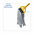 Floor Finish Mop Head, Wide, Rayon/Polyester, Medium, White/Blue Stripes, 12/Carton (552)