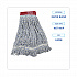 Floor Finish Mop Head, Wide, Rayon/Polyester, Large, White/Blue Stripes, 12/Carton (553)