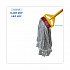 Floor Finish Mop Head, Wide, Rayon/Polyester, Large, White/Blue Stripes, 12/Carton (553)