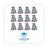 Floor Finish Mop Head, Wide, Rayon/Polyester, Large, White/Blue Stripes, 12/Carton (553)