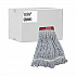 Floor Finish Mop Head, Wide, Rayon/Polyester, Large, White/Blue Stripes, 12/Carton (553)