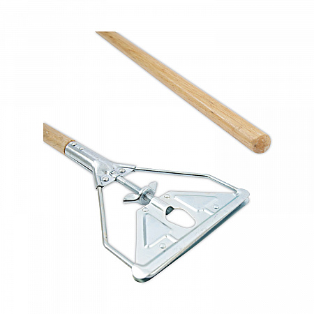 Screw Clamp Metal Head Wooden Mop Handle, #20+, 62