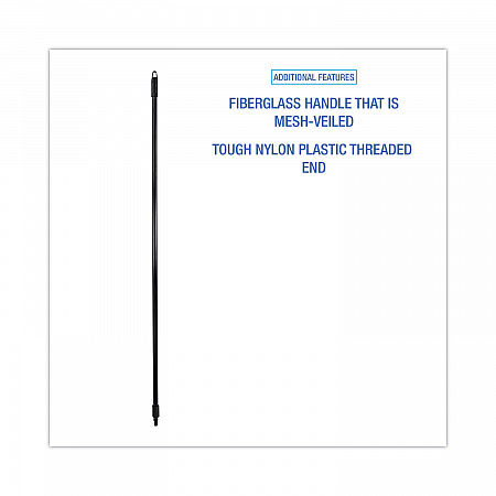 Fiberglass Broom Handle, Nylon Plastic Threaded End, 1