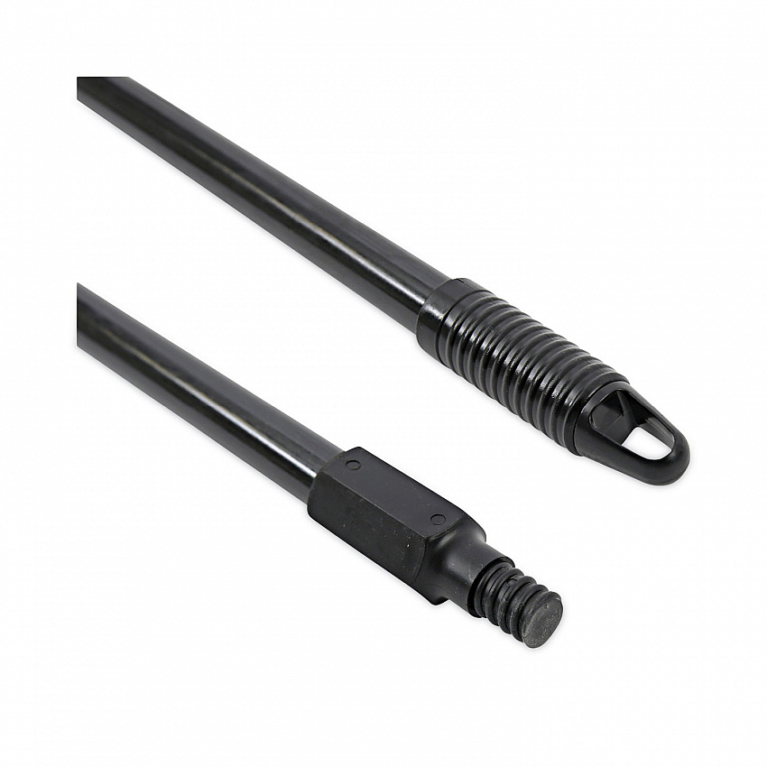 Fiberglass Broom Handle, Nylon Plastic Threaded End, 1" dia x 60", Black (636)